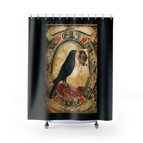 Aimee Stewart Gothic Shower Curtains with Crows, Skulls, and Vintage Collage