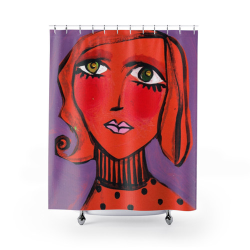 Twiggy Tangerine Shower Curtain - Bold and Feminine Design