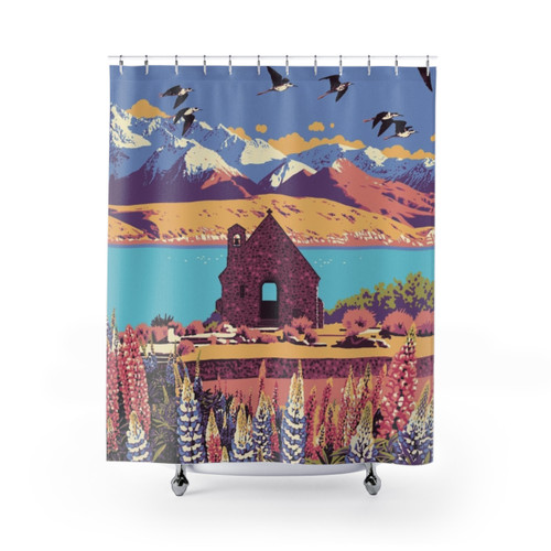 Vintage Lake Tekapo Shower Curtains