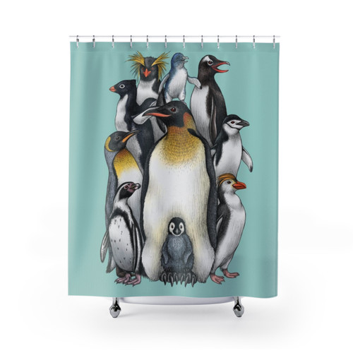 Penguin Themed Shower Curtain