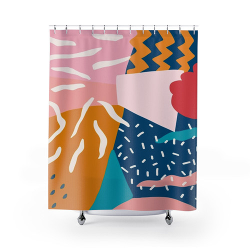 Abstract Patterned Shower Curtain