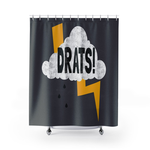 Funny cloud-themed shower curtain for bathroom decor