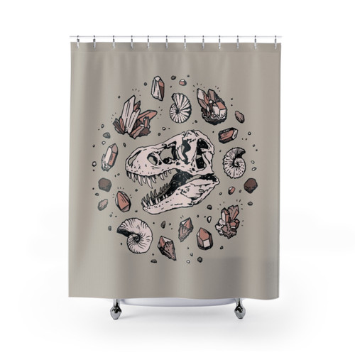 Dinosaur Skull Fossil Art Shower Curtains