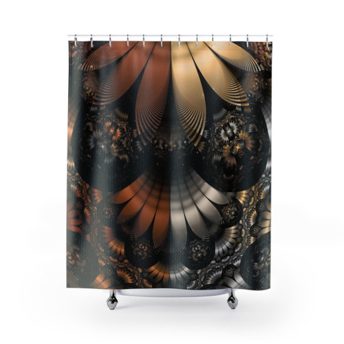 Autumn Fractal Pheasant Feather Shower Curtain
