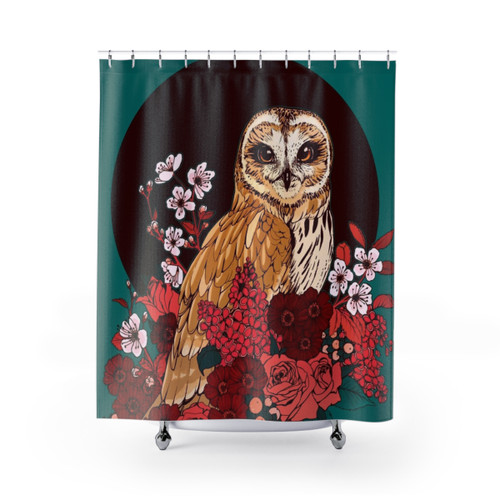 Owl Floral Eclipse Shower Curtains