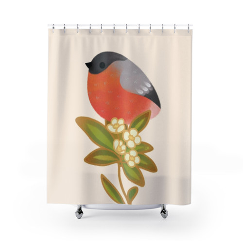 Eurasian Bullfinch Shower Curtains