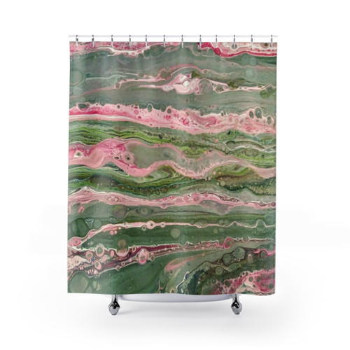 Colorful acrylic pour design shower curtain