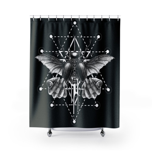 Mystical Stag Beetle Shower Curtains