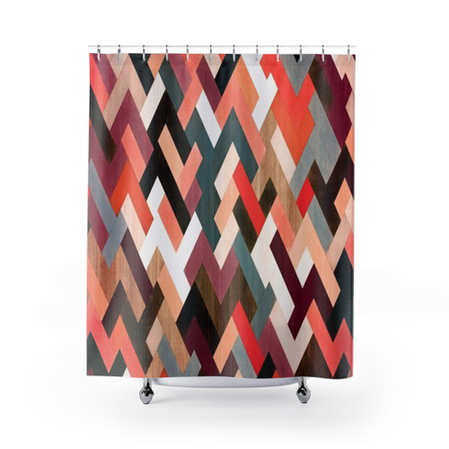 Geometric Abstract Shower Curtain