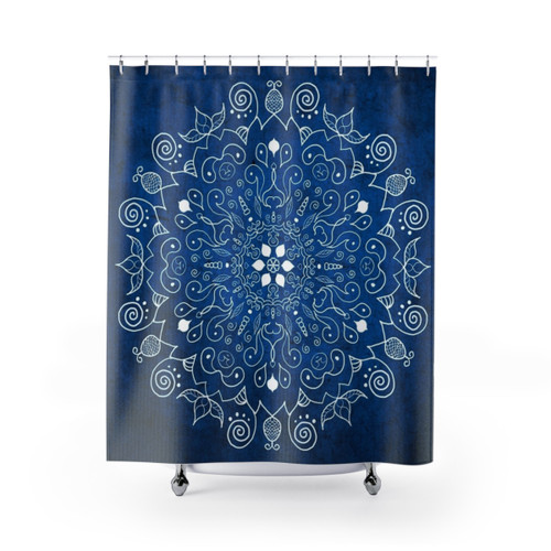 Mandala Blue Shower Curtains - Visionary Bathroom Decor