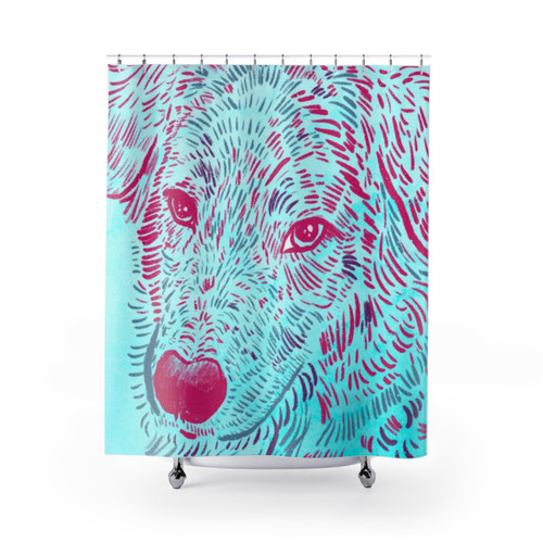 Australian Shepherd Shower Curtains - Watercolor Pet Art