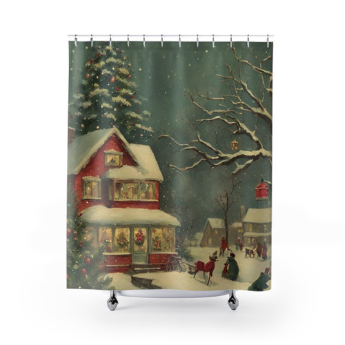 Vintage Christmas Shower Curtains