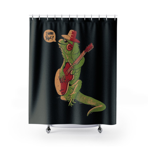 Funny Iguana Guitar Shower Curtains