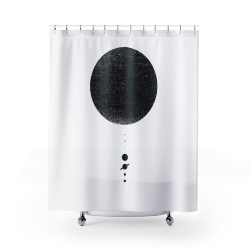 Minimal Solar System Shower Curtains