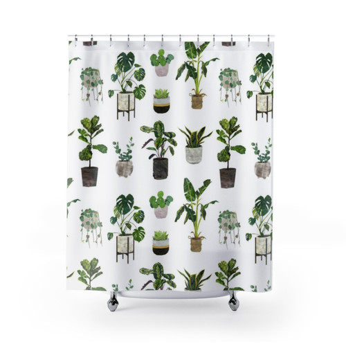 Papercut Houseplants Shower Curtain