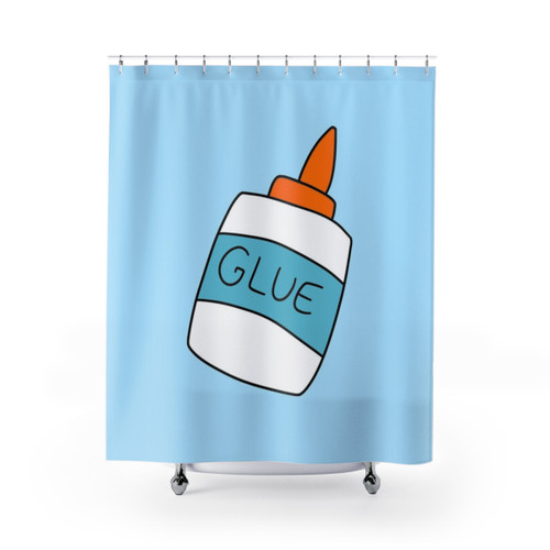Glue Bottle Shower Curtains for Artsy Bathroom Decor