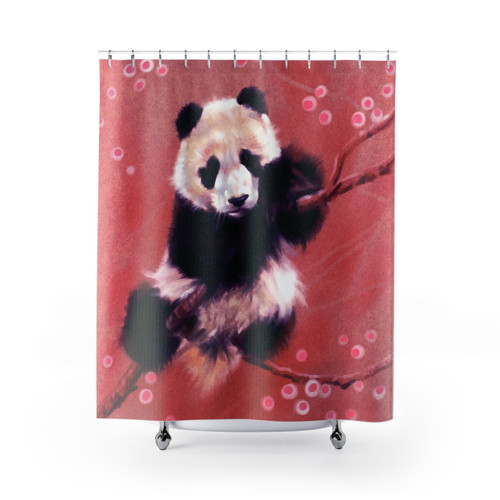 Panda Print Shower Curtain - Cute and Furry Animal Design