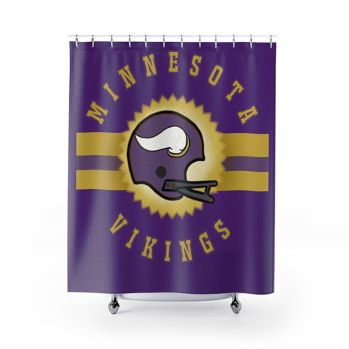 Minnesota Vikings NFL Shower Curtains with Helmet Design