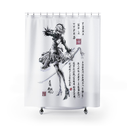 Nier Automata 2B Shower Curtains