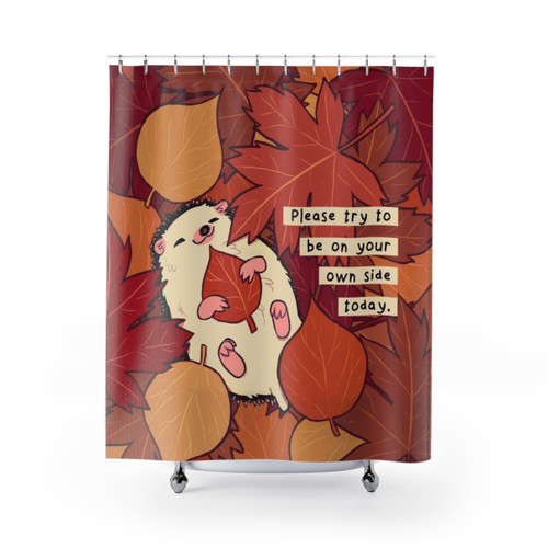 Autumn Leaves Hedgehog Shower Curtains