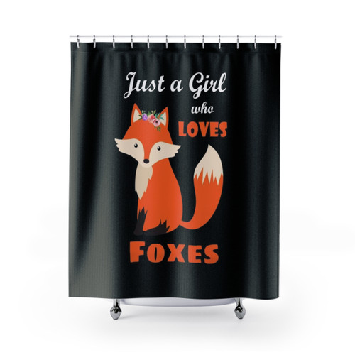 Whimsical fox-themed shower curtain