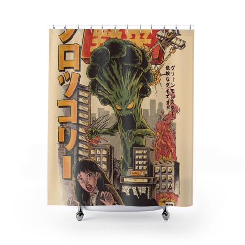 Broccozilla Anime-Inspired Shower Curtains