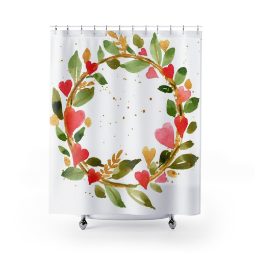 Watercolor Wreath Shower Curtain