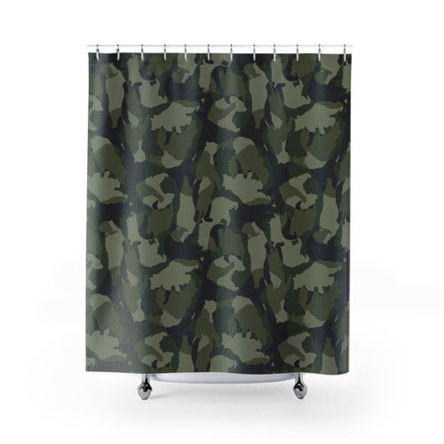 Bearly Camo---Green Shower Curtains