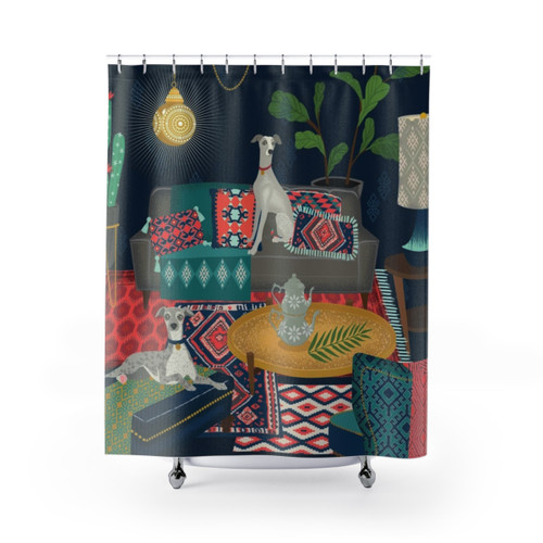 Bohemian Whippet Shower Curtain