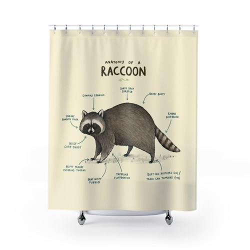 Adorable Raccoon Shower Curtain