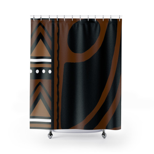 Modern African Mud Cloth Pattern Shower Curtains