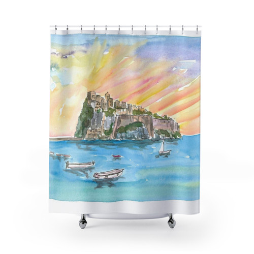 Amore in Ischia Italy Castello Aragonese Shower Curtains