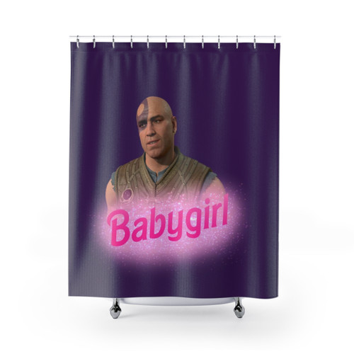Minsc Babygirl Shower Curtains featuring the iconic Baldur's Gate character