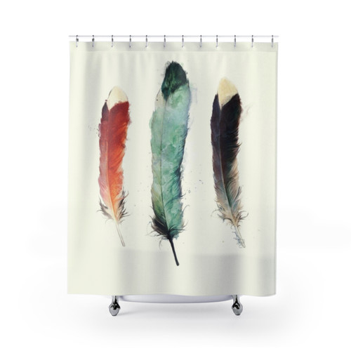 Vibrant Feather Shower Curtains