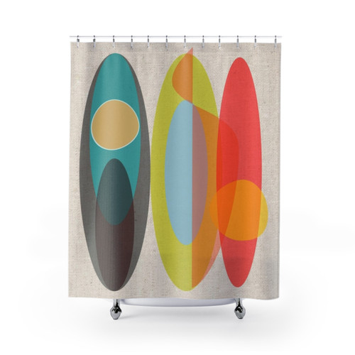Vibrant Surf-Inspired Shower Curtain