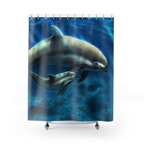Vaquita Porpoise Maternal Bond Shower Curtains