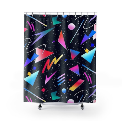 Dark Vaporwave Shower Curtain
