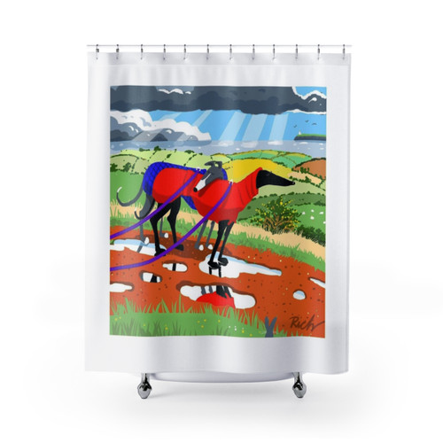 Greyhound Shower Curtain - After the Rain Design