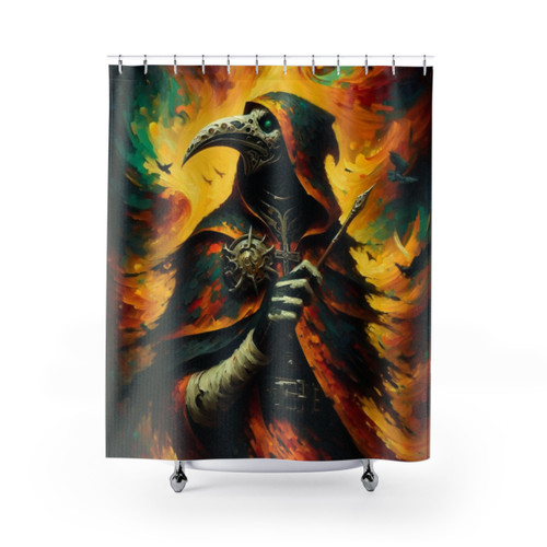 Plague Doctor Medieval Shower Curtain
