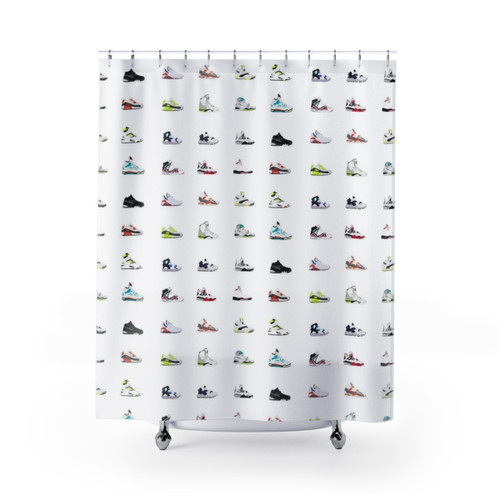 90s Shoes Pattern Shower Curtains