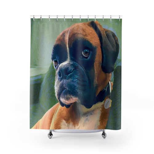 Dark green Ackee shower curtains
