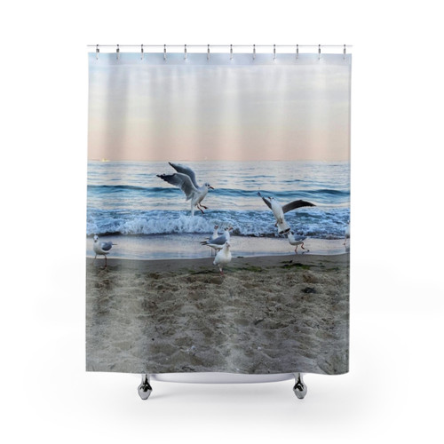 Seagulls on the Beach Shower Curtains