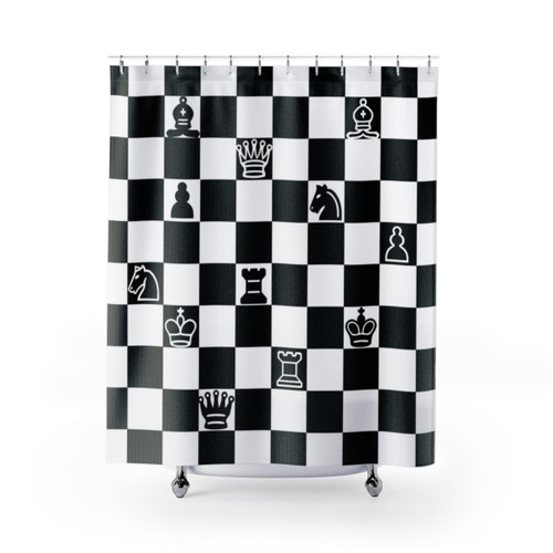 Elegant Chess Shower Curtains for Bedroom and Bathroom Decor