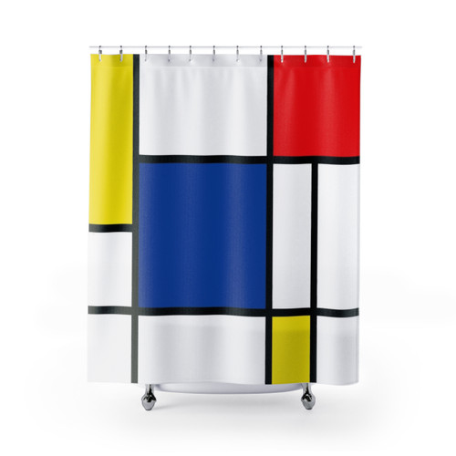 Piet Mondrian Inspired Shower Curtain
