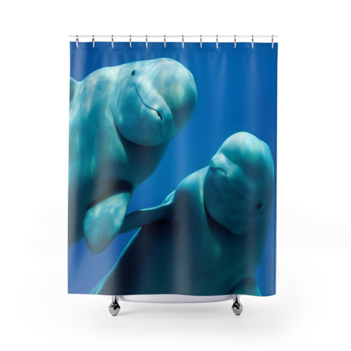 Beluga Whale Shower Curtain - Adorable Arctic Marine Design