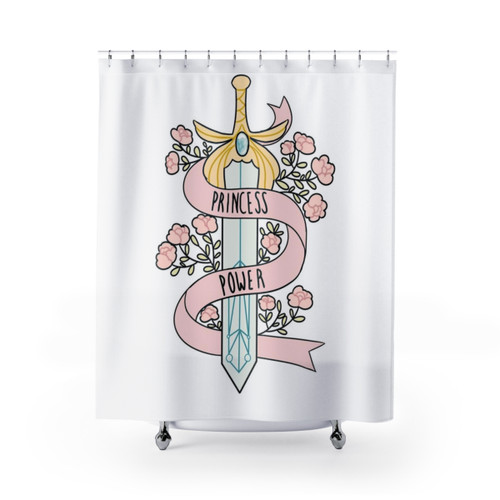 Princess Power Shower Curtains with Cartoon Character Design