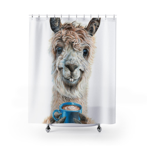 Llama Latte Shower Curtains