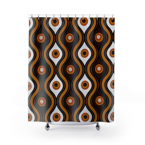 Retro 1970's Vintage Pattern Shower Curtains
