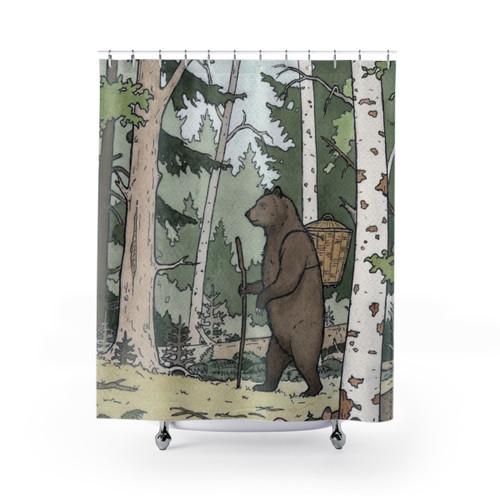 Bear in the Woods Shower Curtains