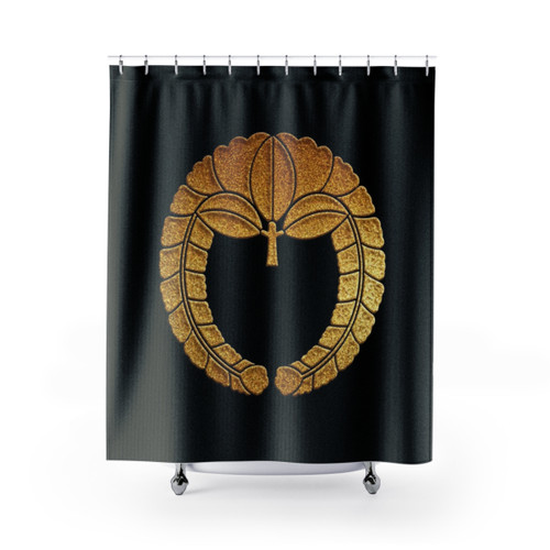 Sagari Fuji Kamon Gold Seal Shower Curtains